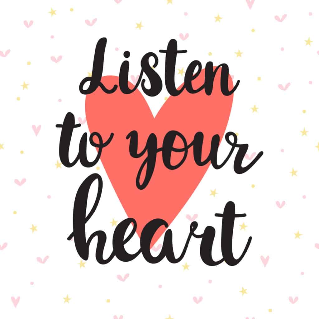 listen,to,your,heart.,inspirational,quote.,hand,drawn,lettering.,motivational